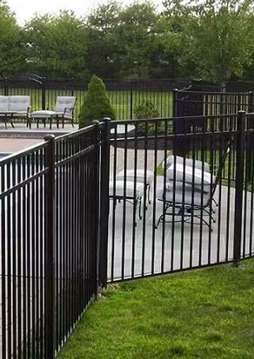 Galvanized/Aluminium 3 Rails Flat Top Ornamental swimming Pool Fence Panels