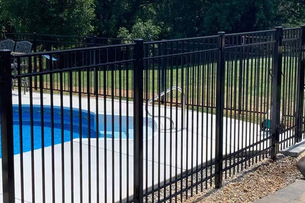 Galvanized/Aluminium 3 Rails Flat Top Ornamental swimming Pool Fence Panels