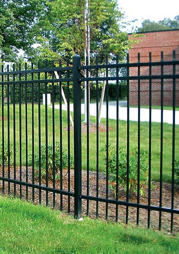 Pulvis Coated hastam Top Metal Steel Fence Panels For Residential Yard