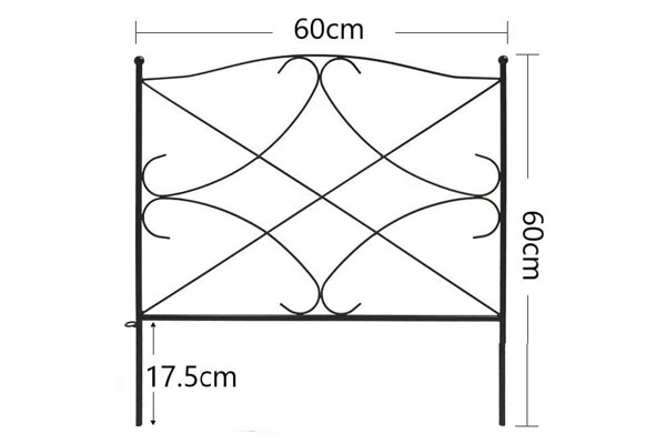 Velit Folding Wire Patio Sepes Flower Bed Animal Canes Obex Border Edge Decor Picket